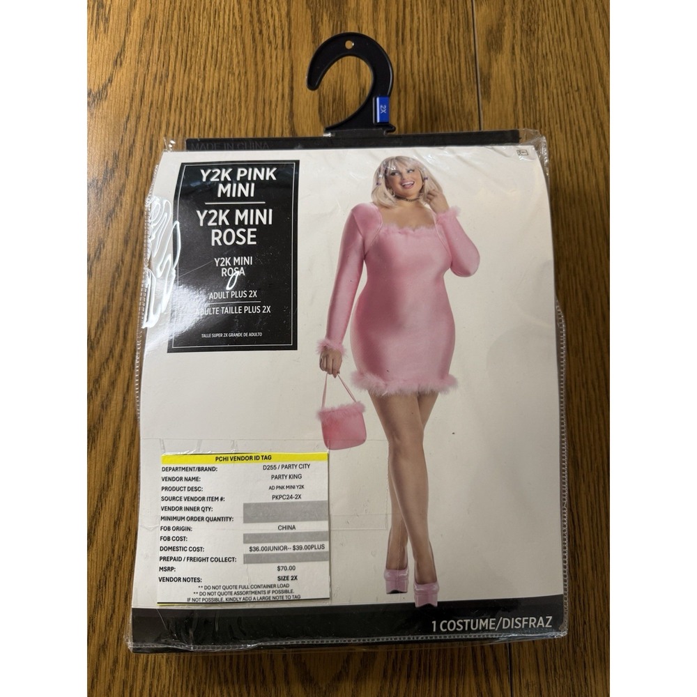Y2K Sexy Pink Mini Rose Costume Rosa #1418 Adult Plus Size 2X